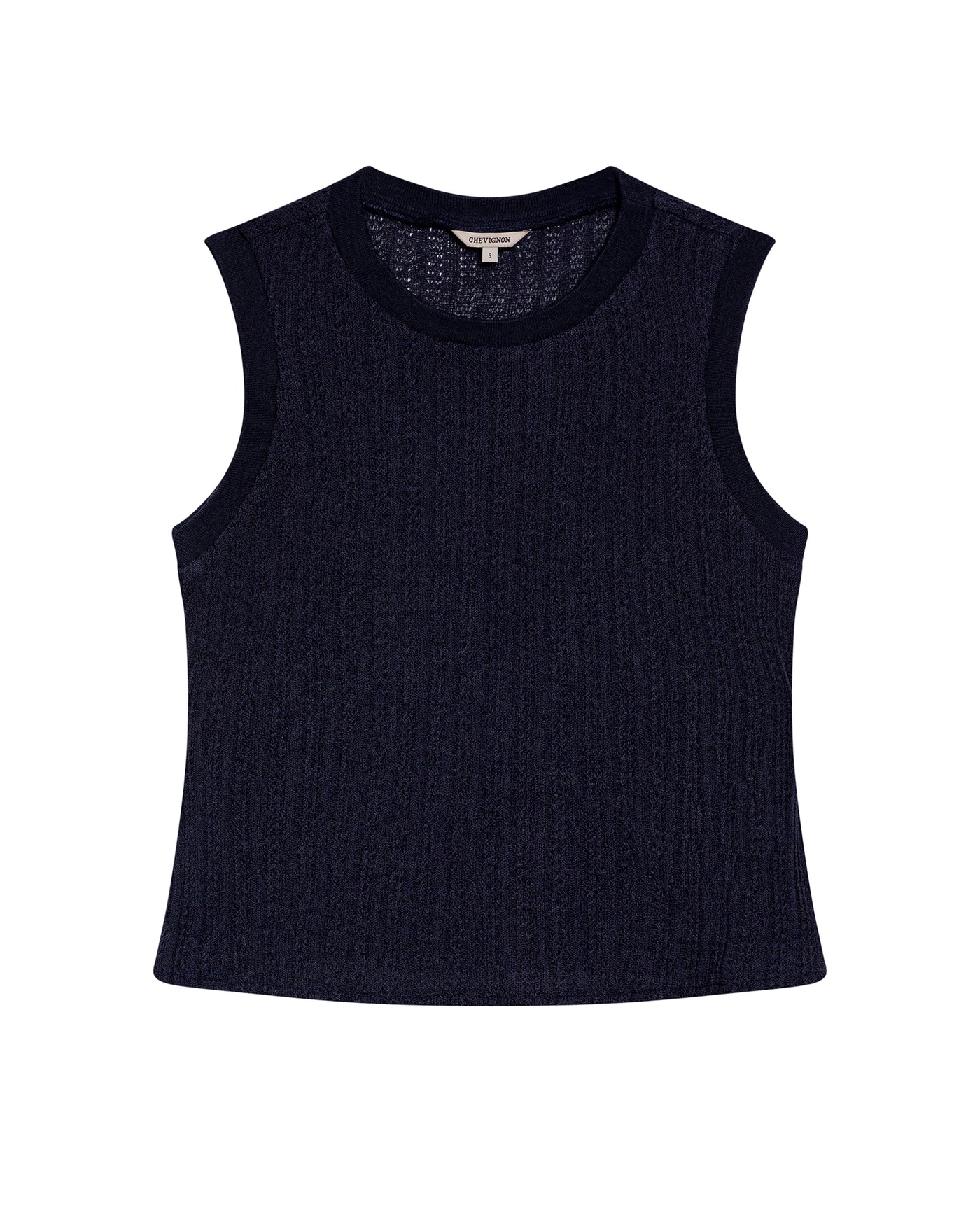 Women's Knit-Effect Sleeveless T-shirt in Cotton-Polyester Blend 709G028 - 2