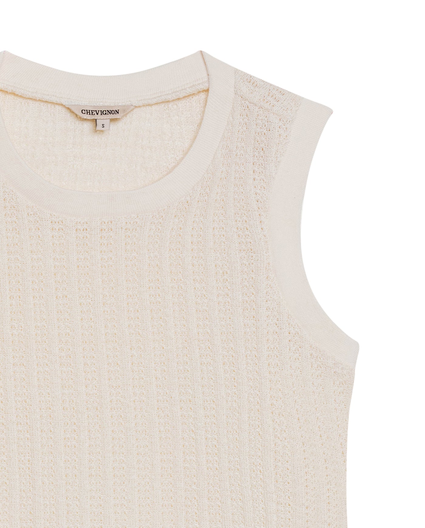 Women's Knit-Effect Sleeveless T-shirt in Cotton-Polyester Blend 709G028 - 7