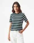 Women's T-Shirt Striped Short Sleeve - Green