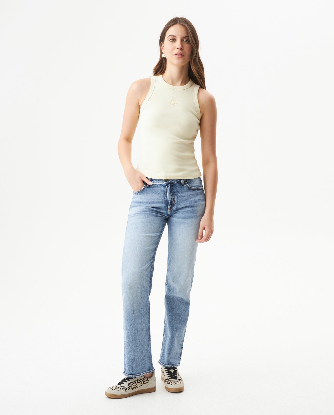 Women's Sleeveless Tank Top - Yellow 709G039 - 3