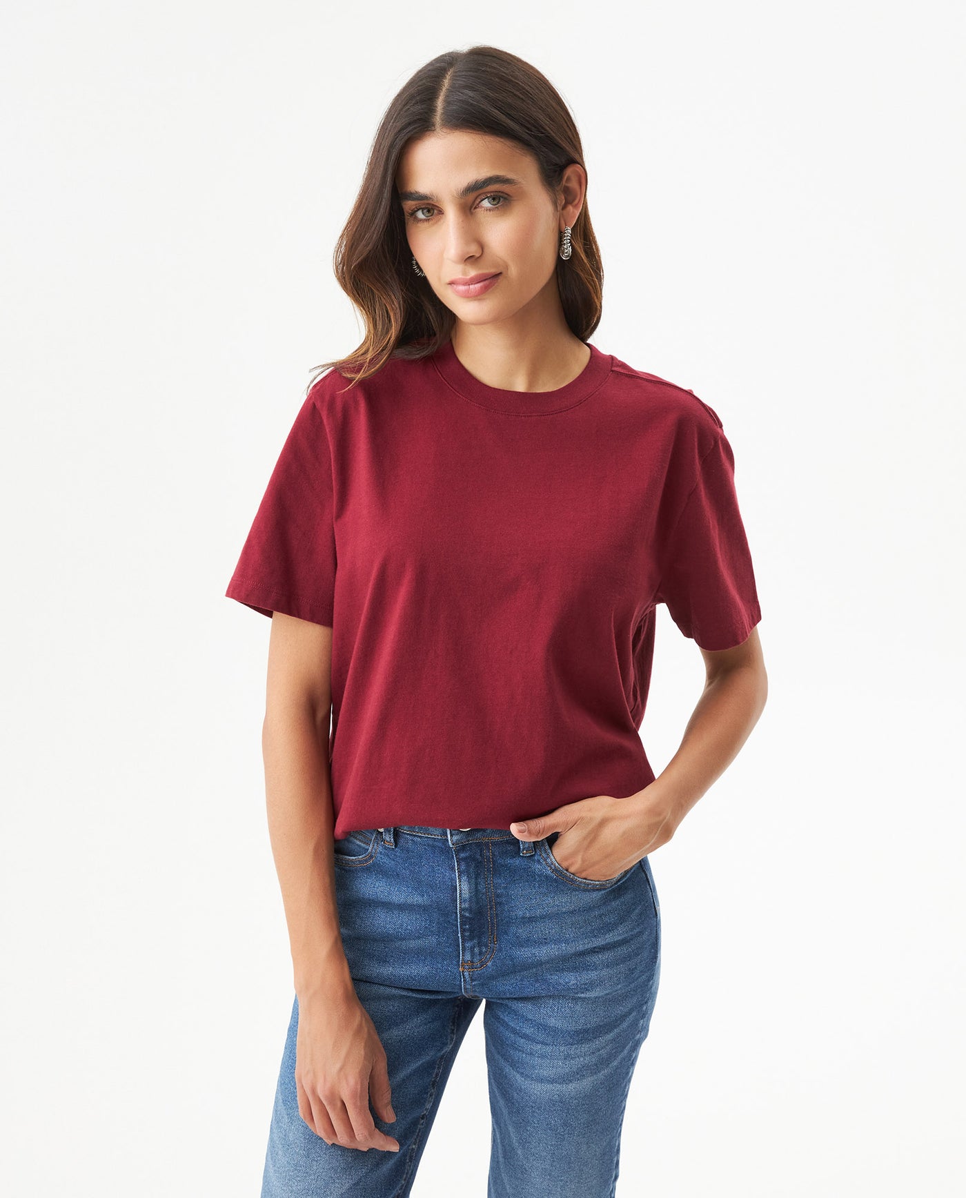 Women's Cool Touch Oversized T-shirt in Cotton Windward 63_709G053_ROJ191724_0