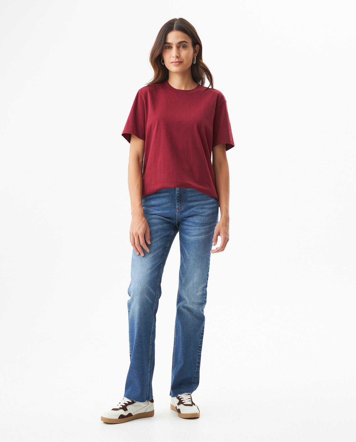 Women's Cool Touch Oversized T-shirt in Cotton Windward 63_709G053_ROJ191724_4