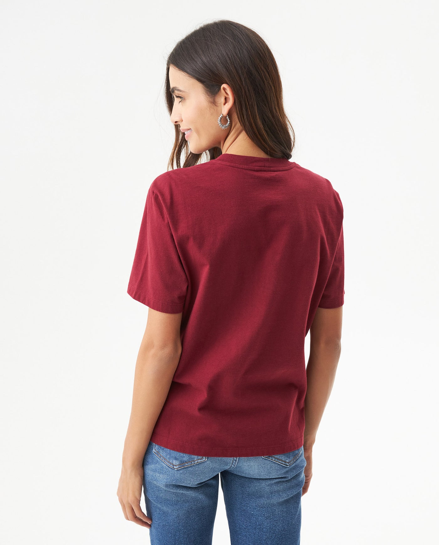 Women's Cool Touch Oversized T-shirt in Cotton Windward 63_709G053_ROJ191724_6