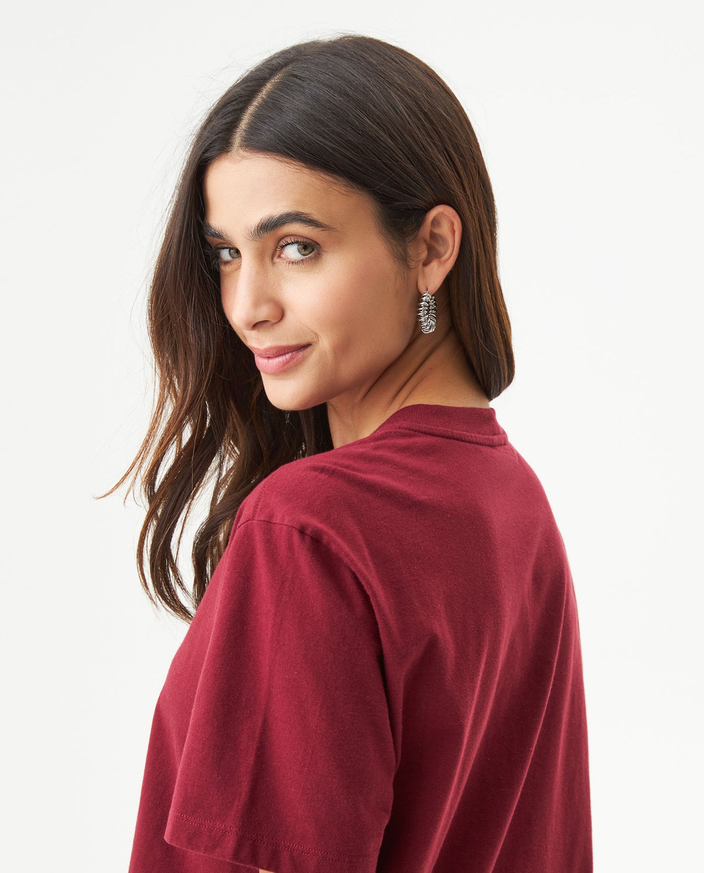 Women's Cool Touch Oversized T-shirt in Cotton Windward 63_709G053_ROJ191724_7