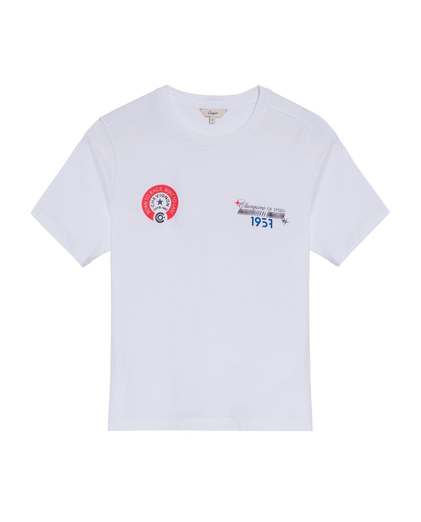 Women's Racing Print Slim Fit T-shirt in Cotton, Sparkle - 1