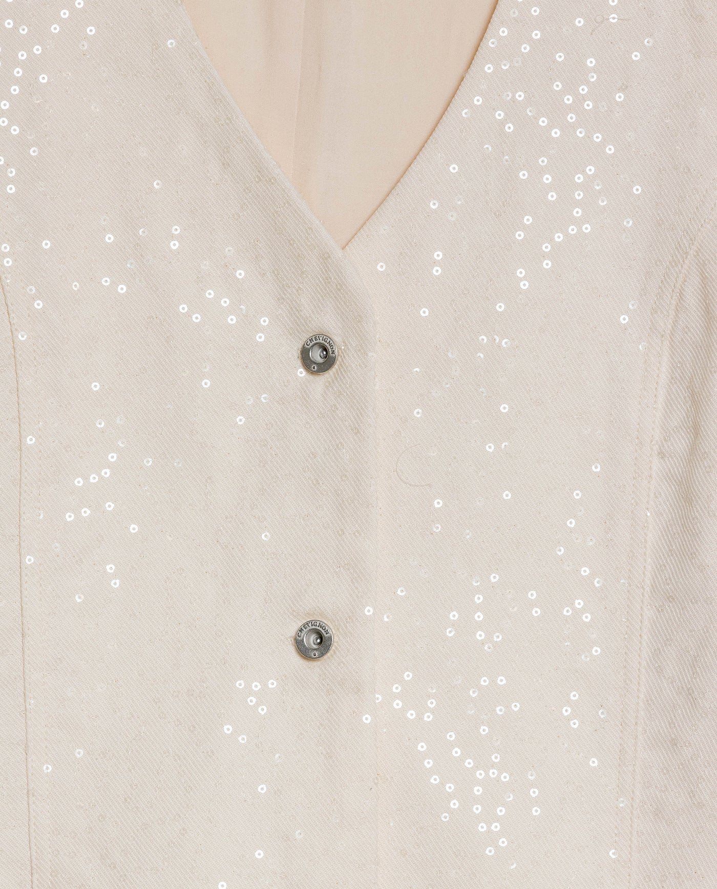 Womens Vest Straight Silhouette Cotton–Tencel Blend Sheer Sequins - Raw 63_711H021_CRU114302_8