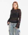 Women's Fitted High Neck Lace Shirt with Internal Top in Nylon-Elastane