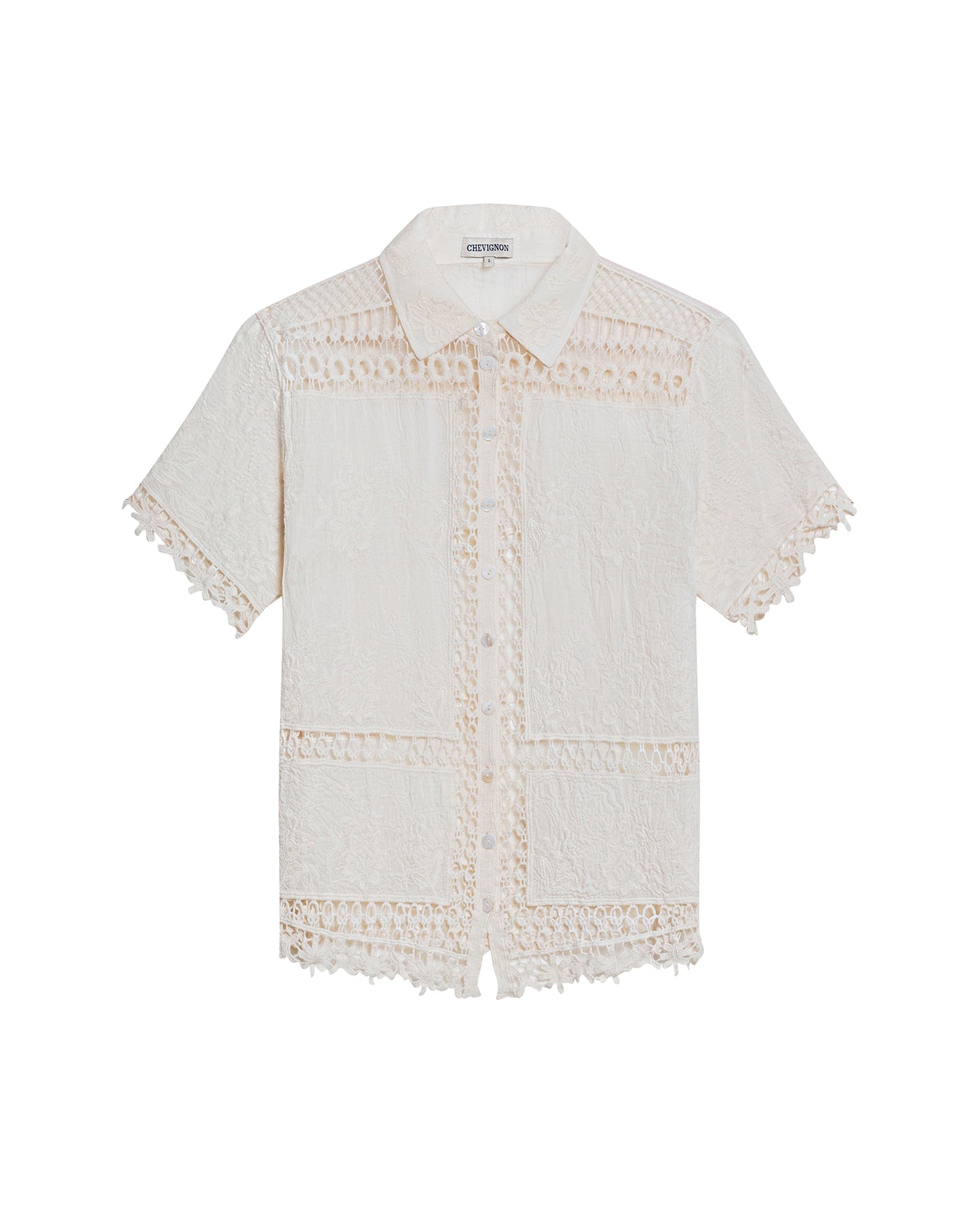 Womens Lace Insert Shirt - Raw 63_714H009_CRU110103_3
