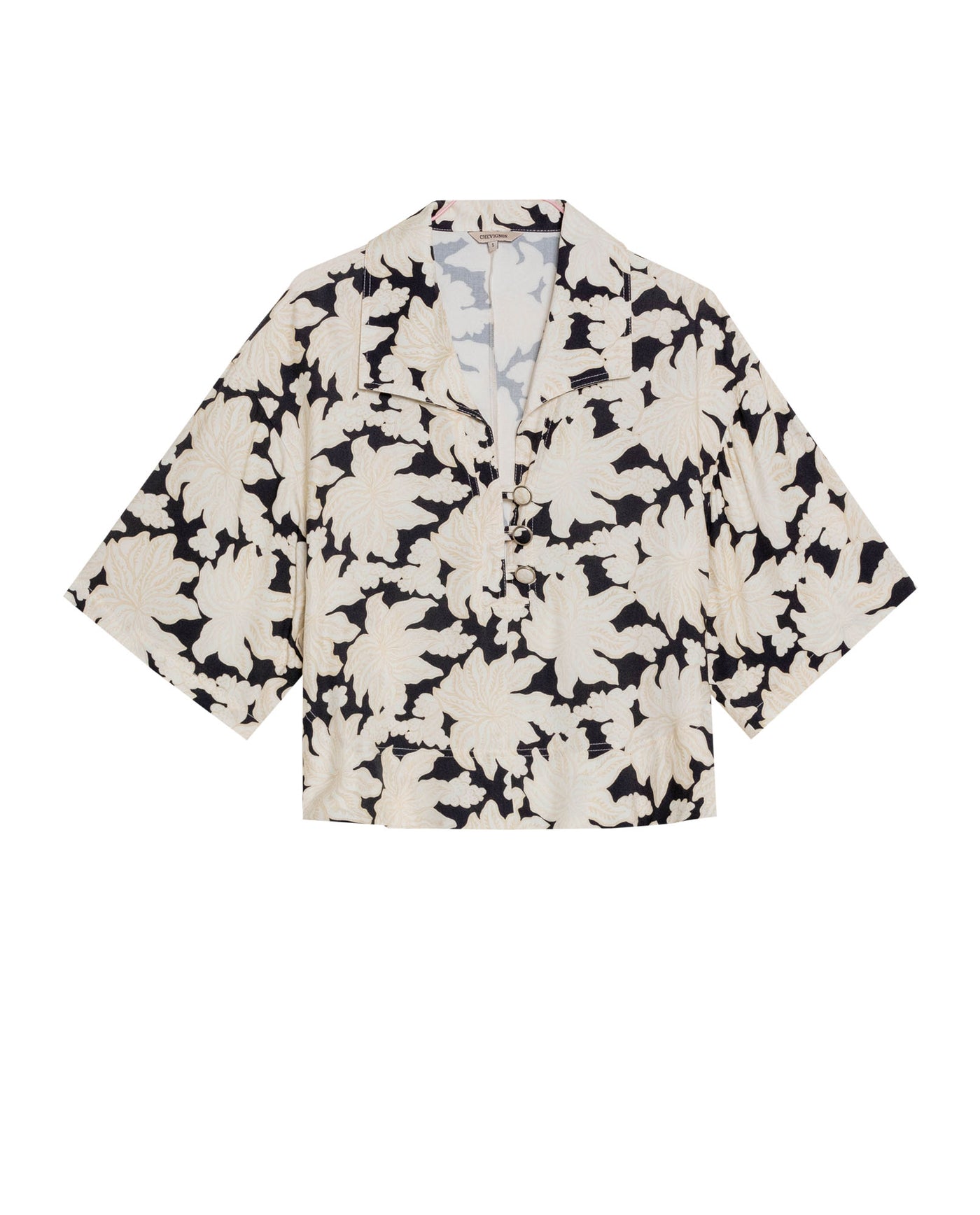 Women's Nature Print Wide Shirt in Viscose, Tidemark - 1