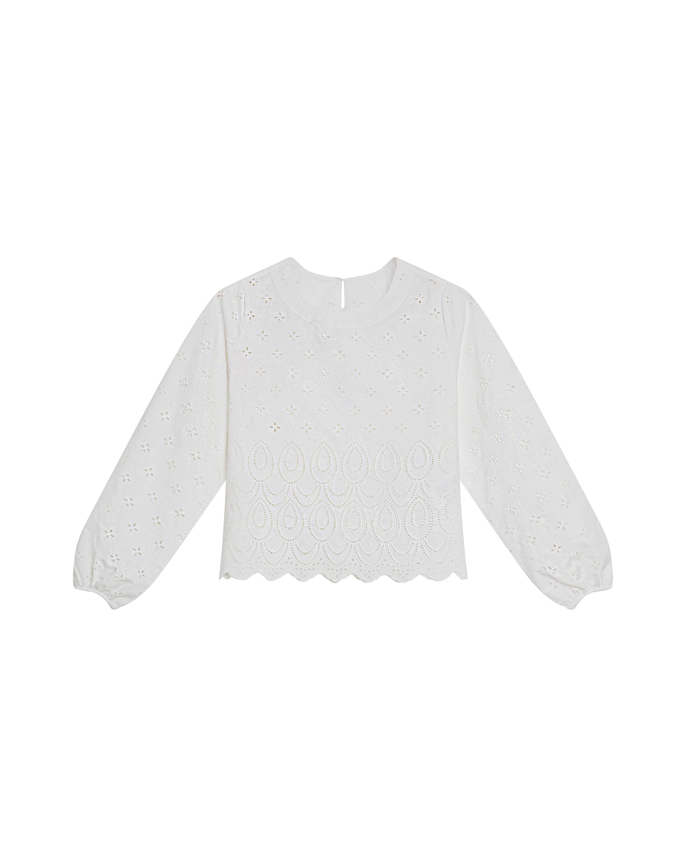 Women's Continuous Embroidered Wide Shirt in Polyester-Cotton Blend, Ceremony - 1