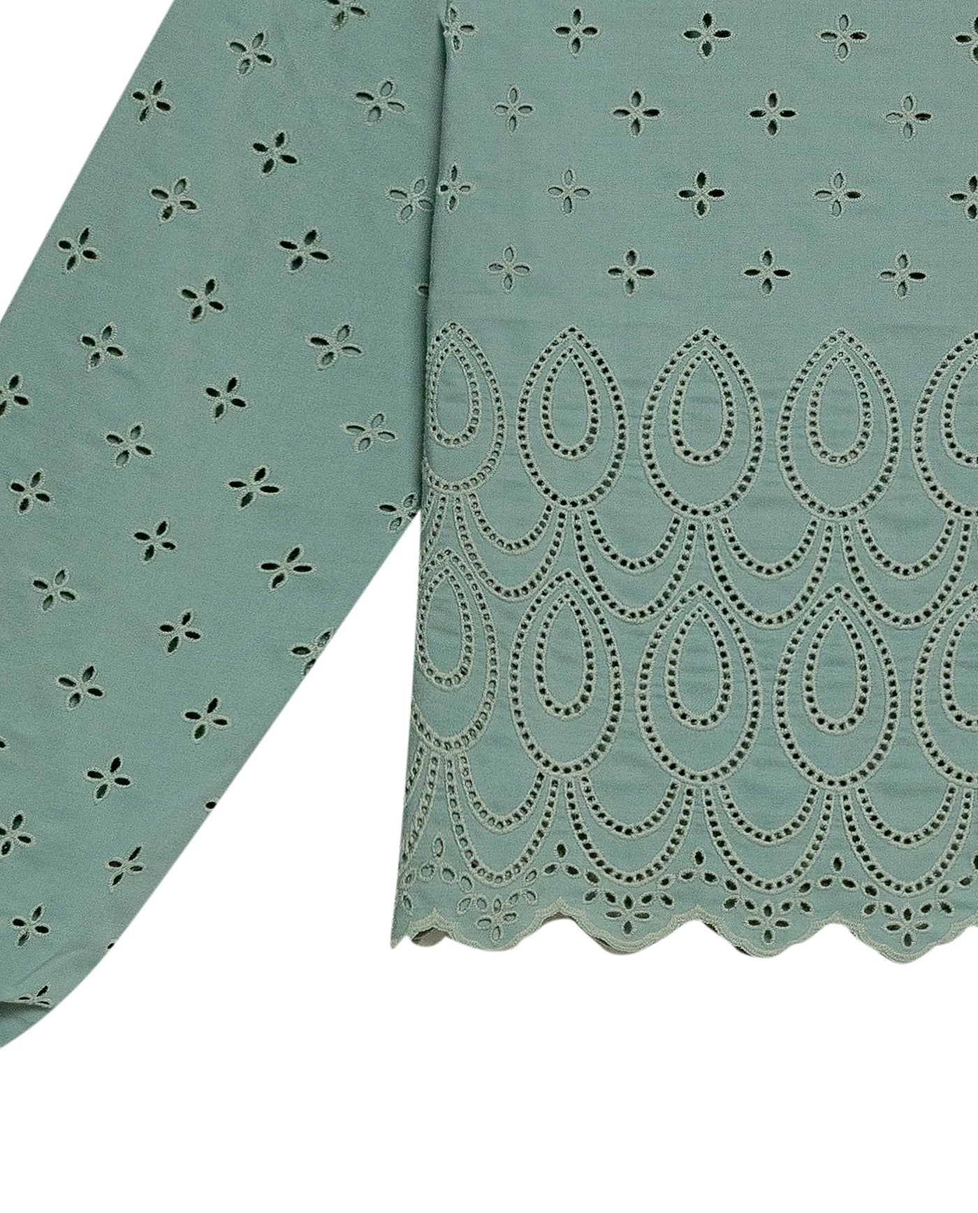 Women's Continuous Embroidered Wide Shirt in Polyester-Cotton Blend, Ceremony - 7