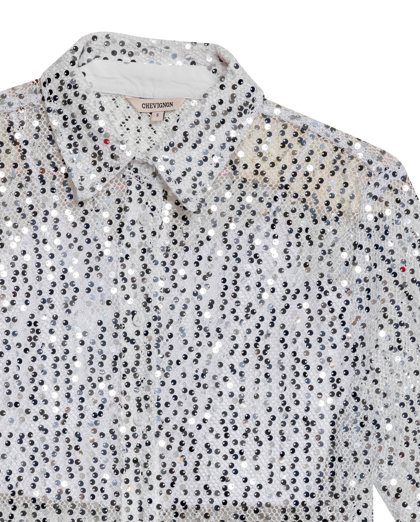 Women's Sequined Regular Fit Shirt in Polyester Stretch Blend, Ballroom - 7