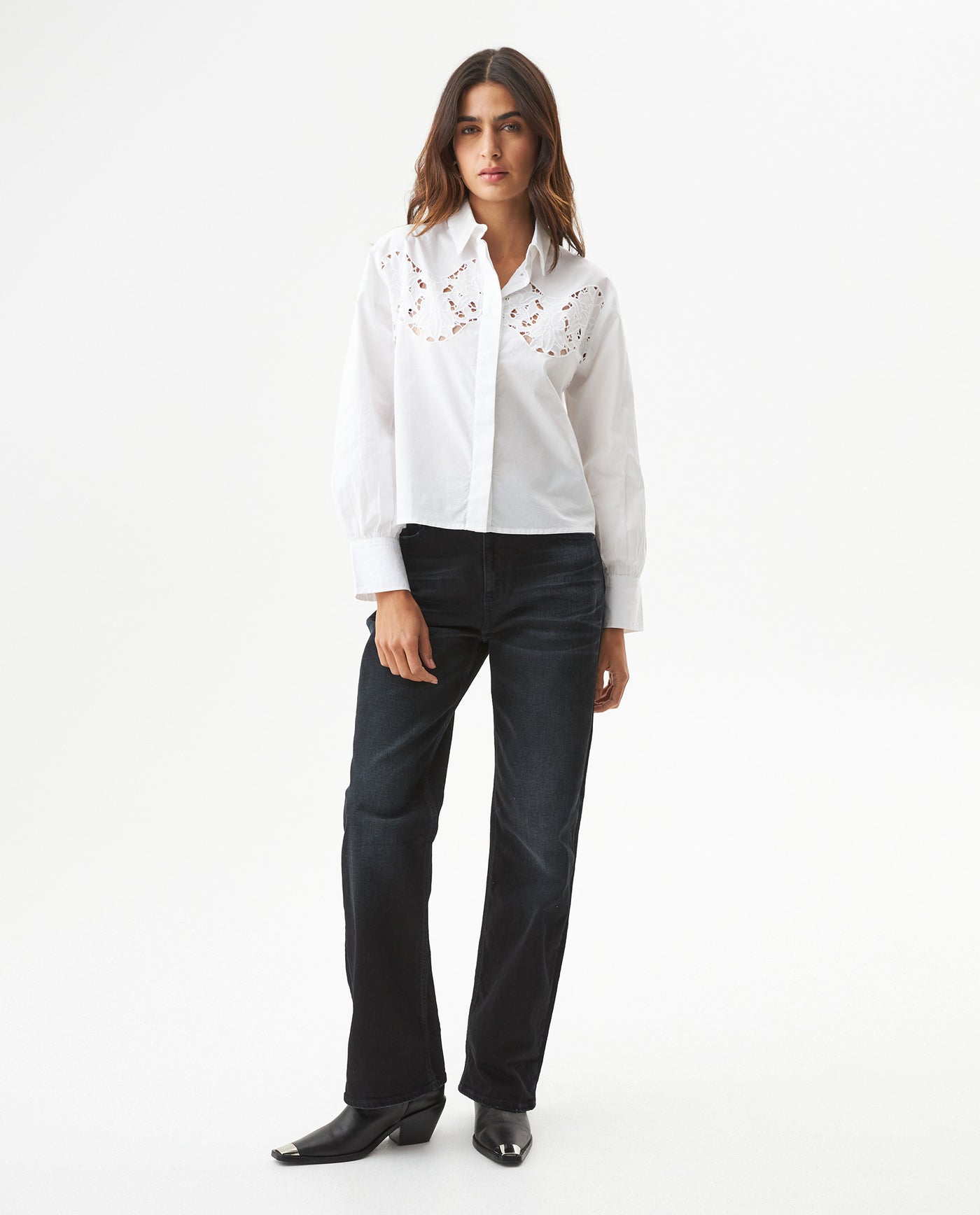 Camisa Silueta Slim para Mujer - White 63_719G009_BLA110601_4