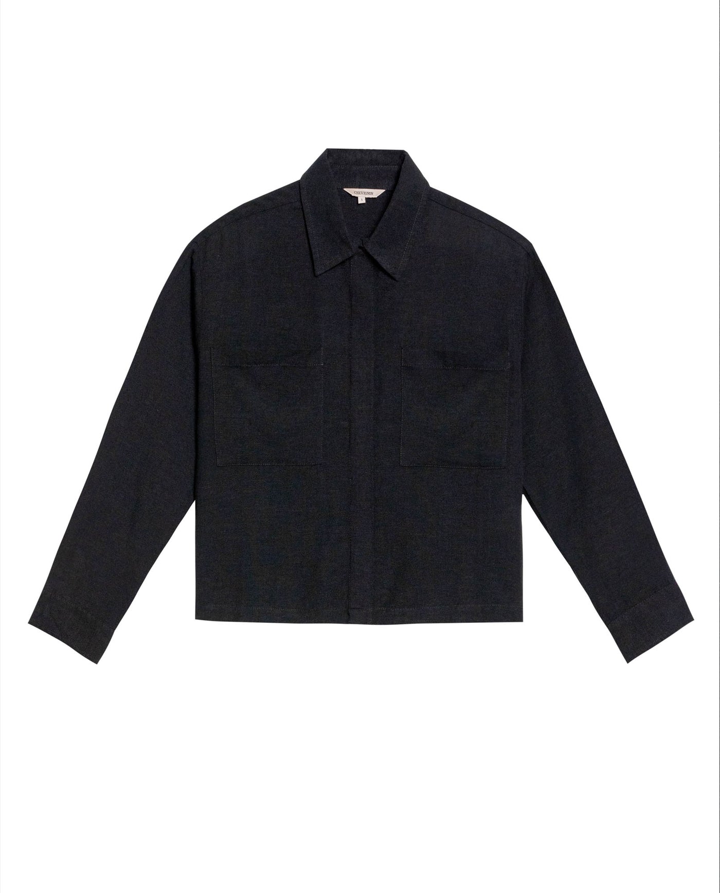 Women's Patch Pocket Straight Shirt in Rayon-Linen Blend, Celebration - 1