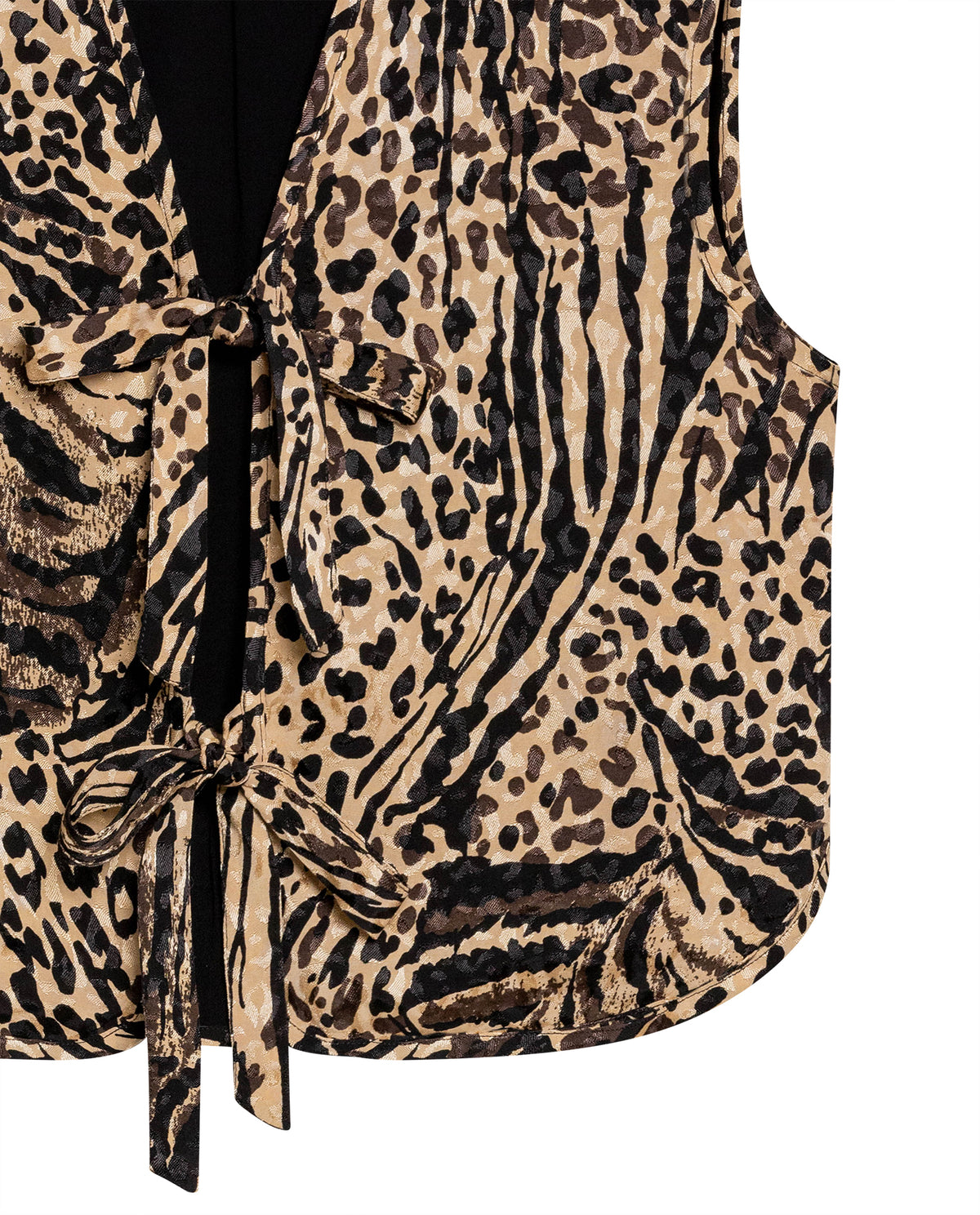 Women's Animal Print Tie-Front Vest in Viscose-Rayon Blend Waypoint 63_719G015_BEI151216_8