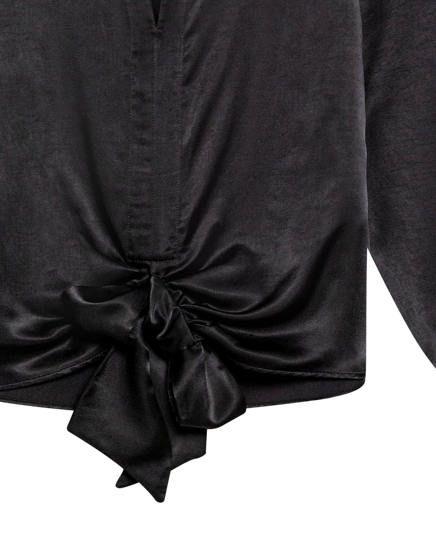 Women's Satin Effect Wide V-Neck Blouse in Viscose-Polyester Blend Gala 63_719G016_NEG194007_8