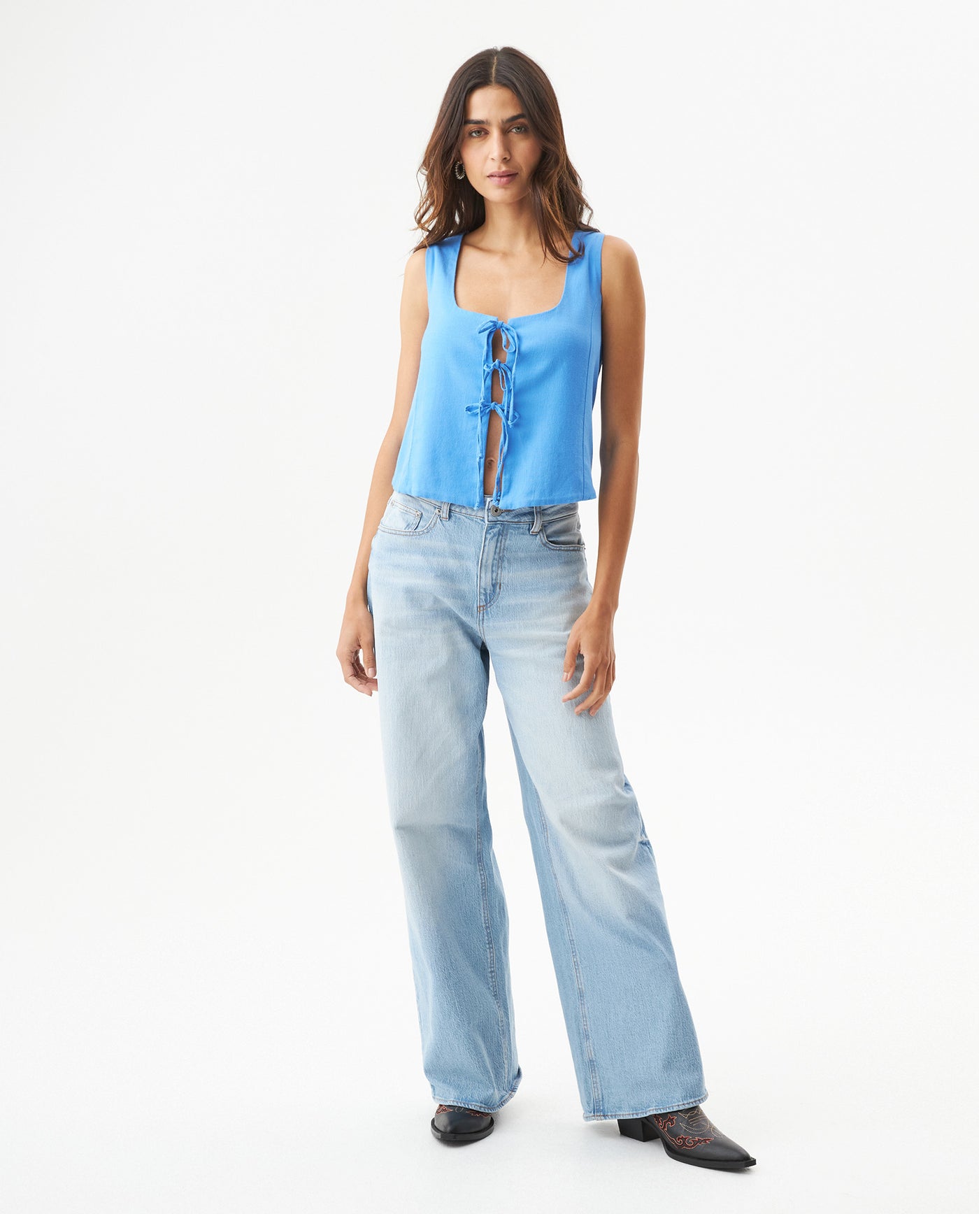 Women's Wide Silhouette Blouse - Blue 63_719G021_AZU164020_4