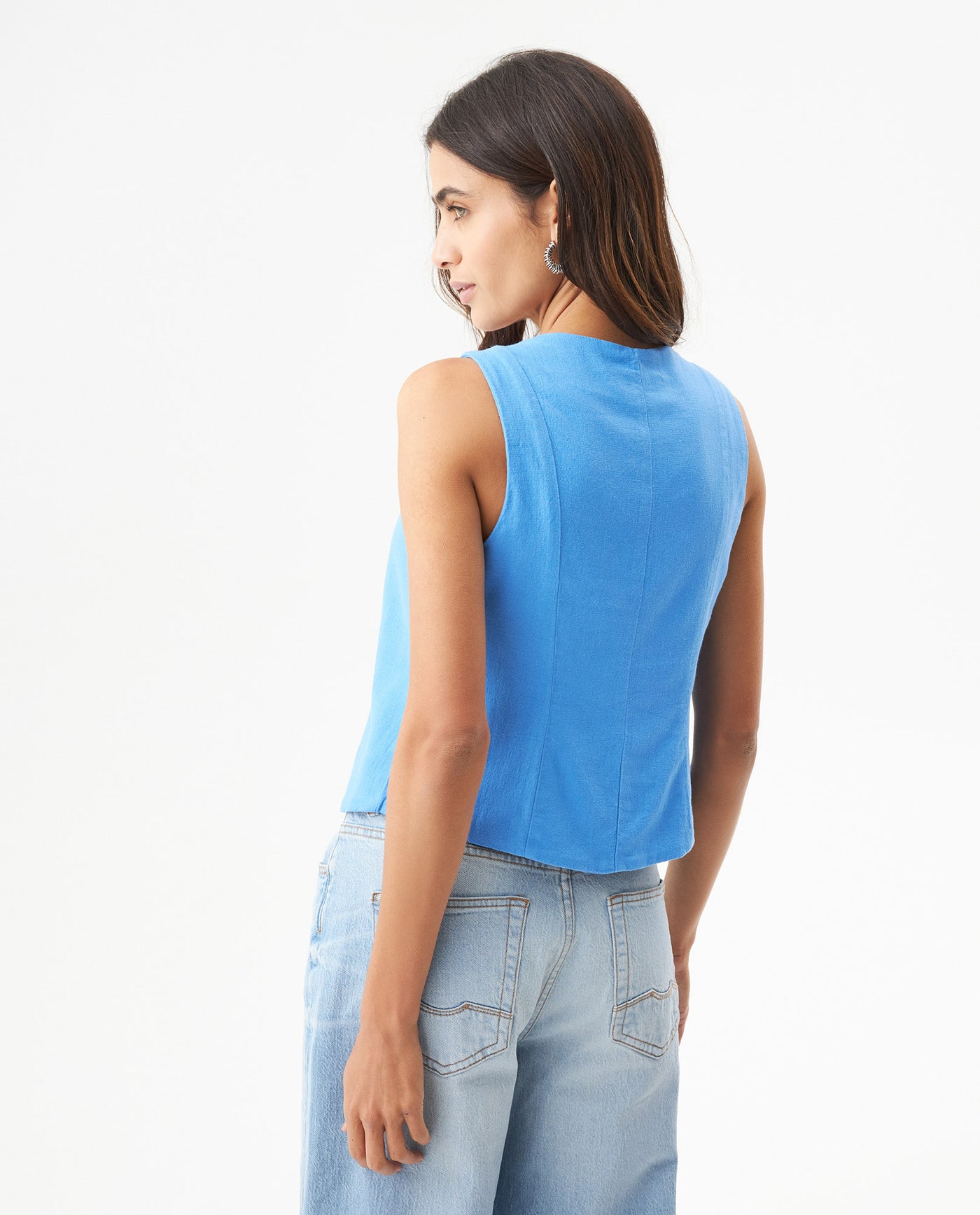 Women's Wide Silhouette Blouse - Blue 63_719G021_AZU164020_6