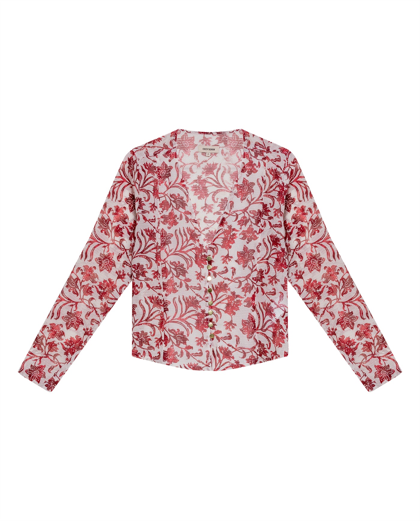 Women's Fitted V-Neck Blouse in Recycled Polyester Blend, Sailor - 1