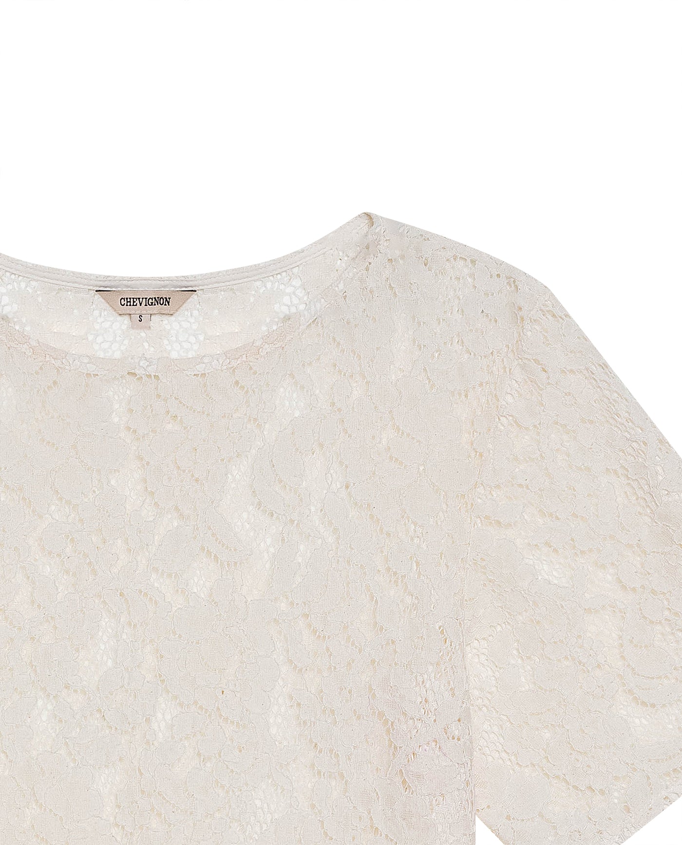 Women's Boxy Cropped Sheer Short Sleeve Blouse in Cotton-Polyamide Blend, Horizon - 7