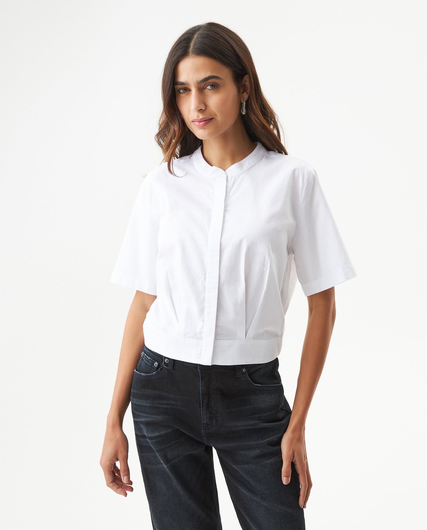 Women´s Cropped Oxford Shirt - White 63_719G032_BLA110601_0