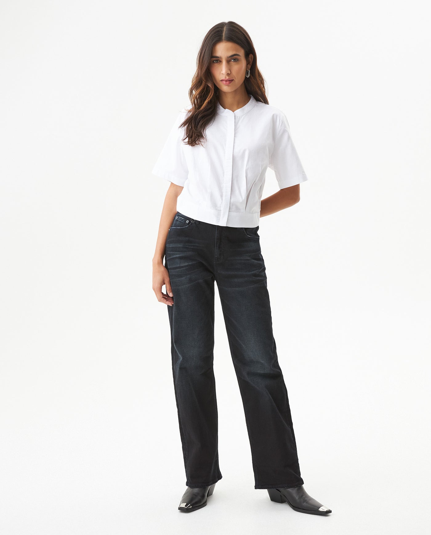 Women´s Cropped Oxford Shirt - White 63_719G032_BLA110601_4