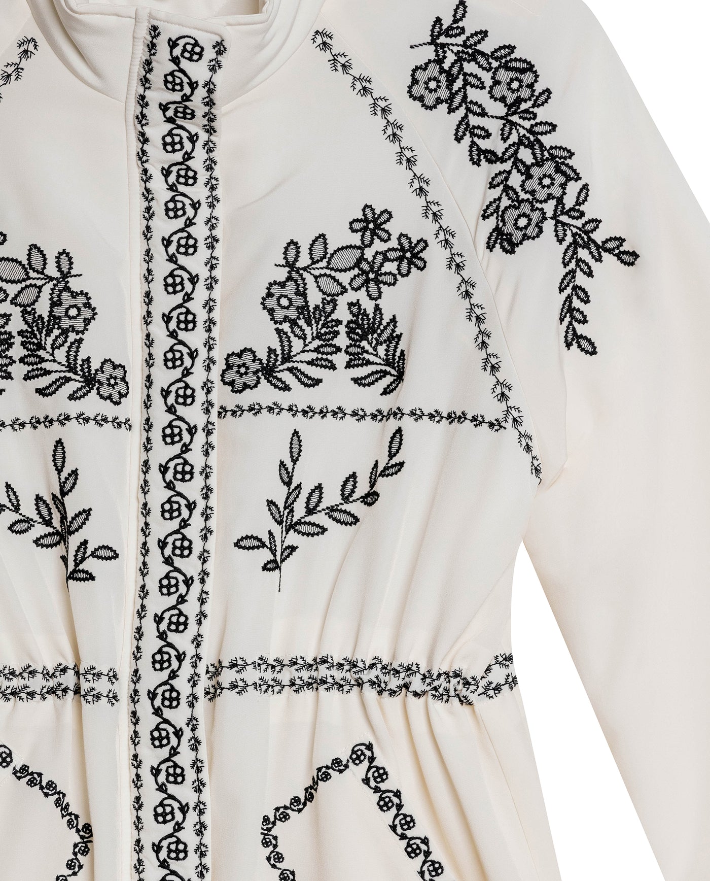 Womens Jacket Parka Style Quilted Polyester Raw Ivory Embroidery - Raw 63_721H006_CRU110103_8