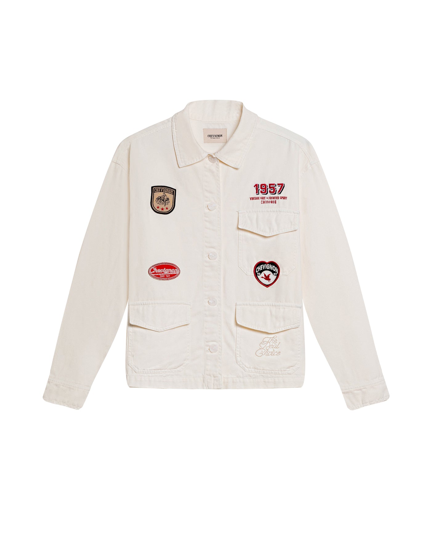 Womens Cotton Patch Detail Shirt Jacket - Raw 63_721H702_CRU135304_3