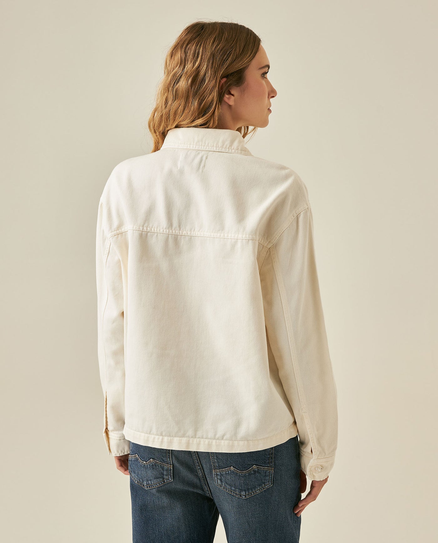 Womens Cotton Patch Detail Shirt Jacket - Raw 63_721H702_CRU135304_6