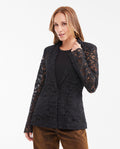 Women's Fitted Lace Blazer with Berry Sleeve Finish