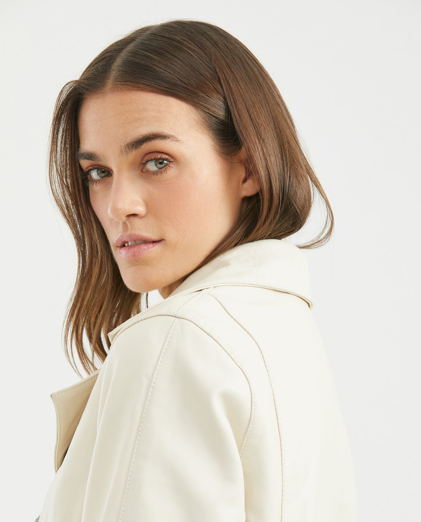 Women's Lambskin Jacket with Polyester Lining - Beige - 5