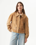 Women's Suede Leather Western Jacket - Brown