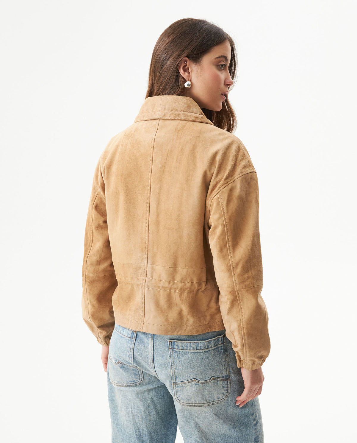 Women's Suede Leather Western Jacket - Brown 63_727G406_CAF181336_6