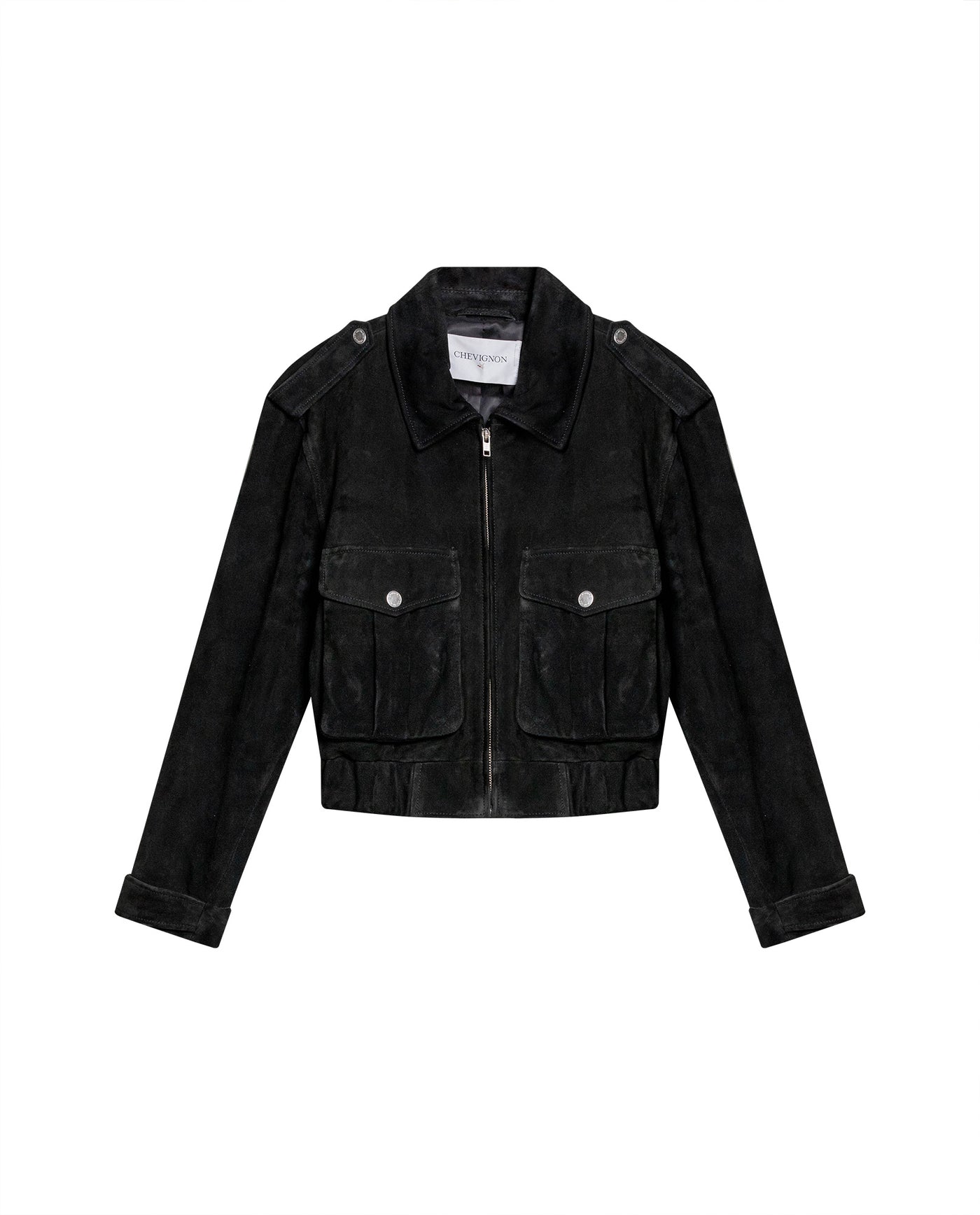 Womens Suede Bomber Jacket - Black 63_727H100_NEG194007_3
