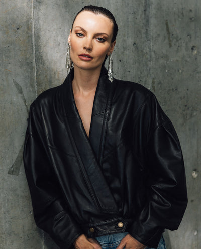 Womens Sheepskin Leather Relaxed Fit Jacket - Special Collection - Black 63_727H501_NEG194007_0