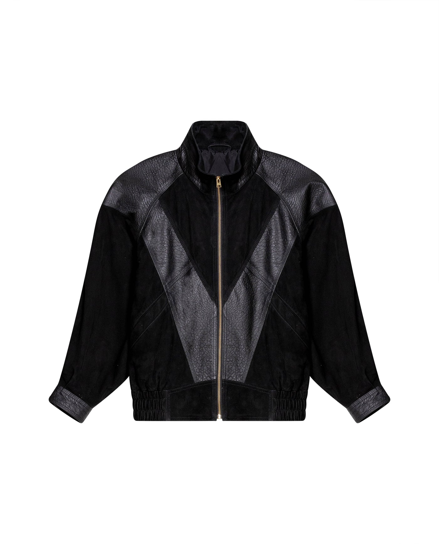 Womens Sheepskin Leather Vintage Bomber Jacket - Special Collection - Black 63_727H502_NEG194007_5