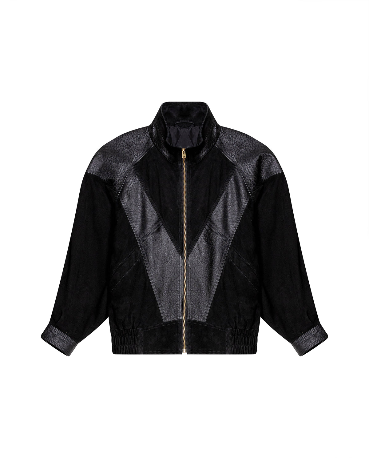 Women's Sheepskin Leather Vintage Bomber Jacket - Special Collection - Black 63_727H502_NEG194007_5