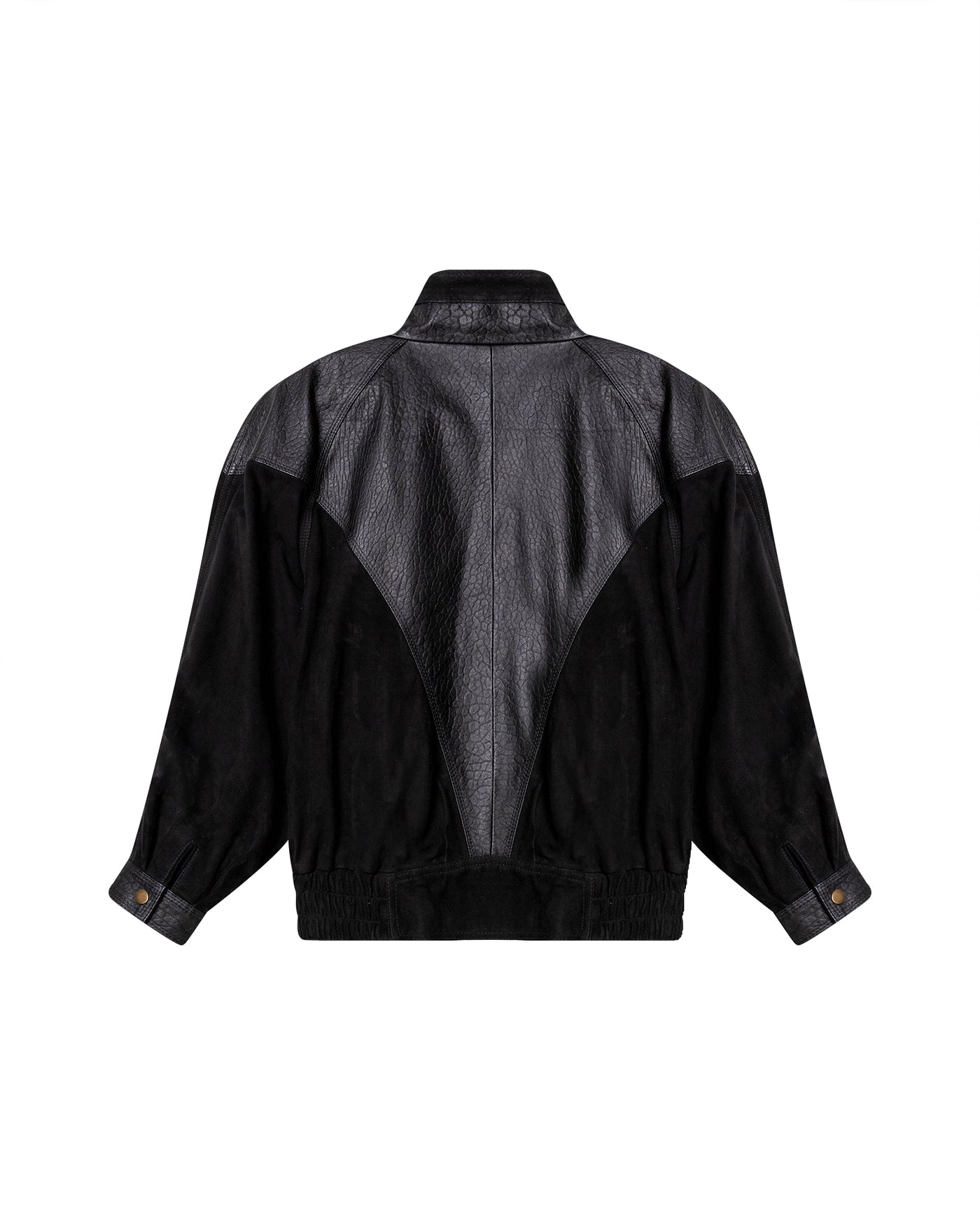 Womens Sheepskin Leather Vintage Bomber Jacket - Special Collection - Black 63_727H502_NEG194007_8