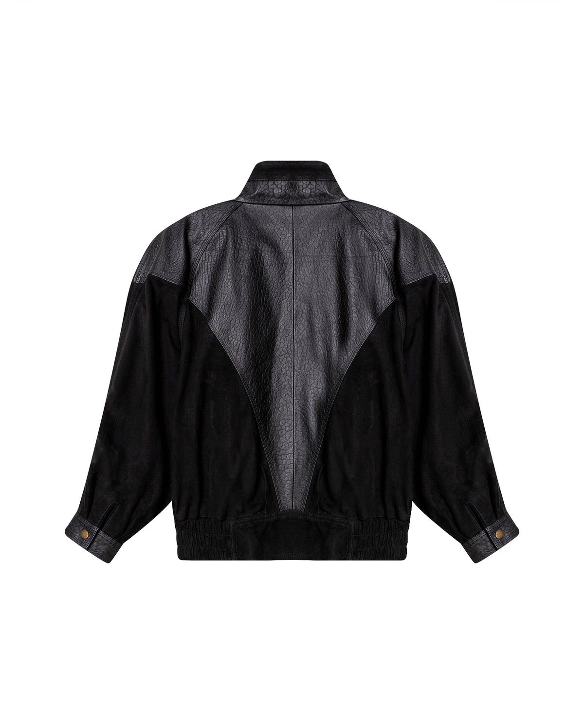 Women's Sheepskin Leather Vintage Bomber Jacket - Special Collection - Black 63_727H502_NEG194007_8