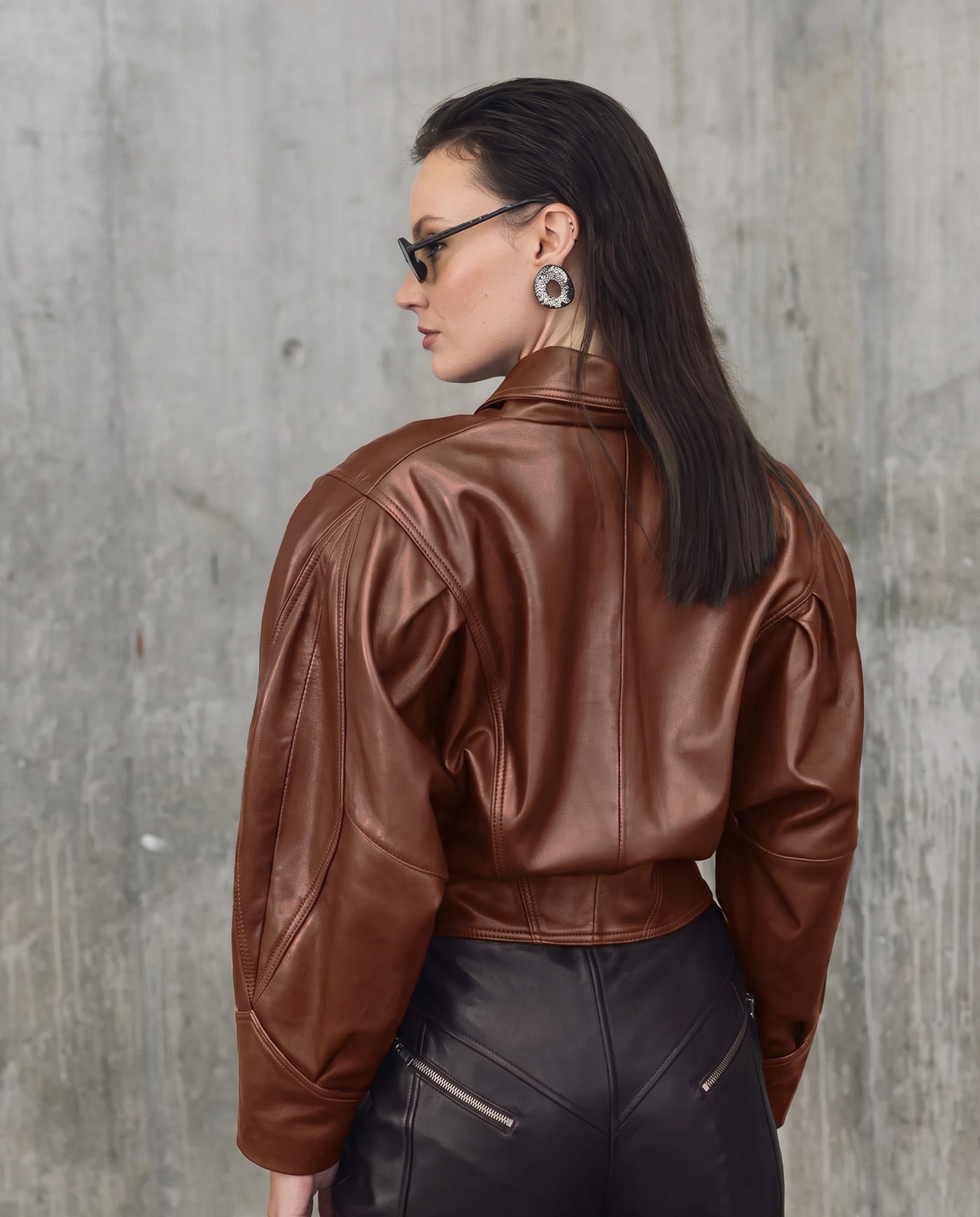 Womens Lambskin Leather Fitted Jacket - Special Collection - Red 63_727H504_ROJ191617_7