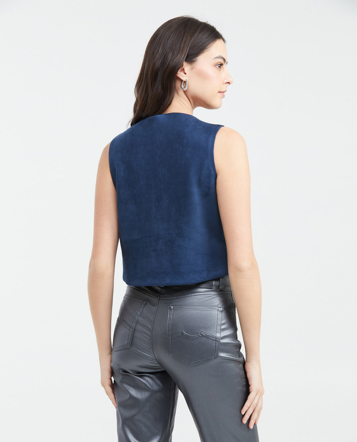 Women´s Embroidered Suede Vest - Blue 63_729F009_AZU193923_5