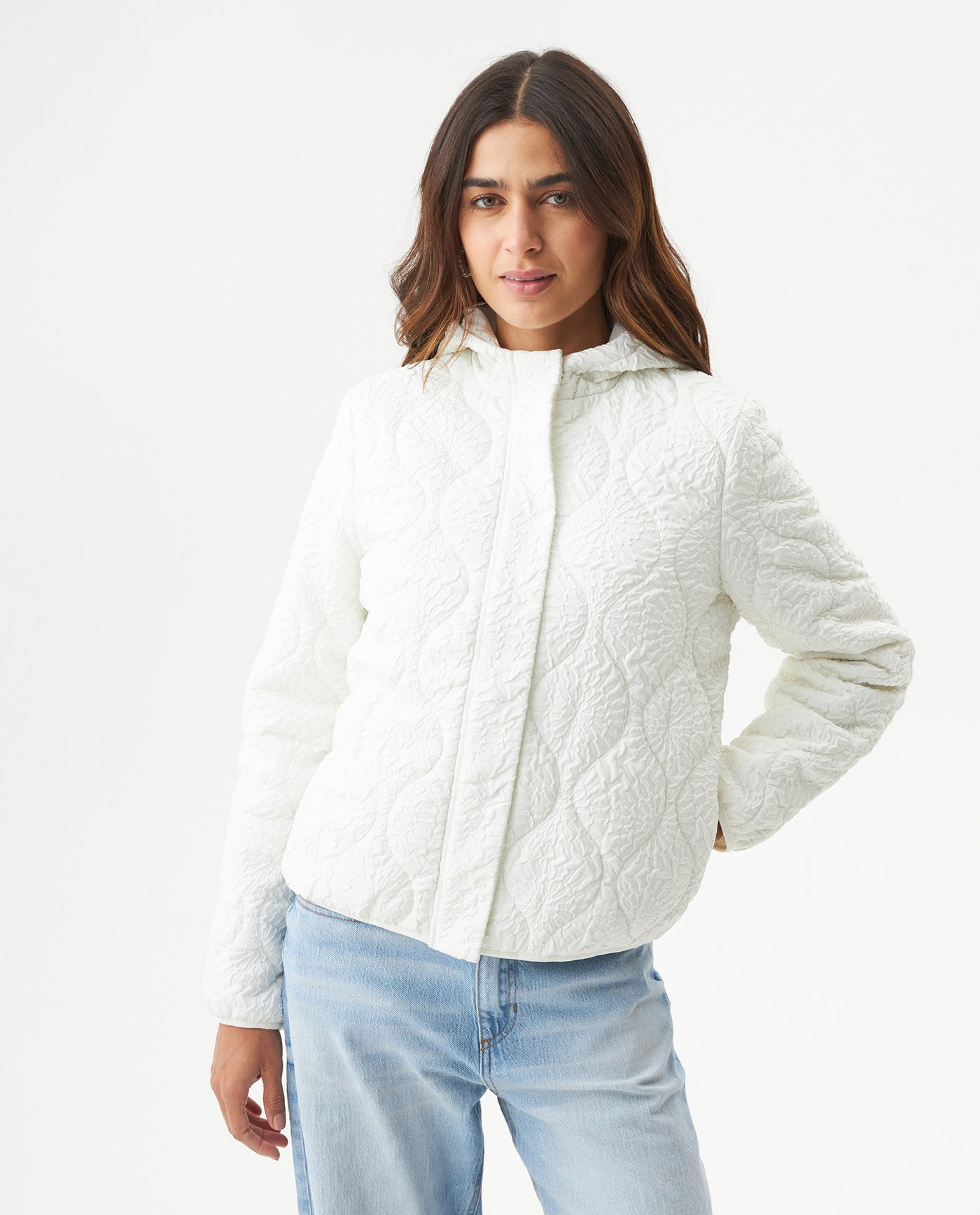 Women's Wave Quilted Crackle Jacket in Polyester, Splendor 729G001 - 1