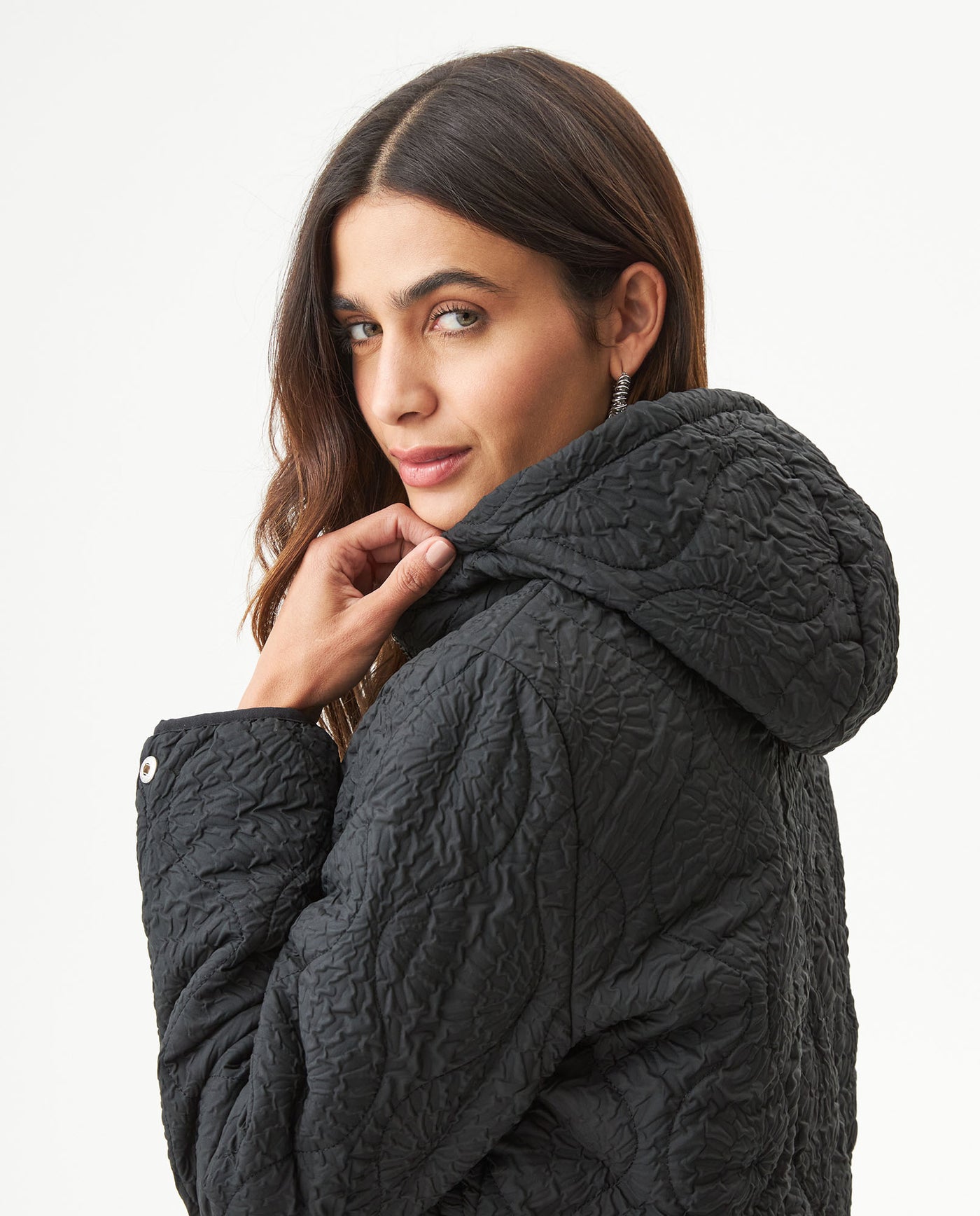 Women's Wave Quilted Crackle Jacket in Polyester, Splendor 729G001 - 6