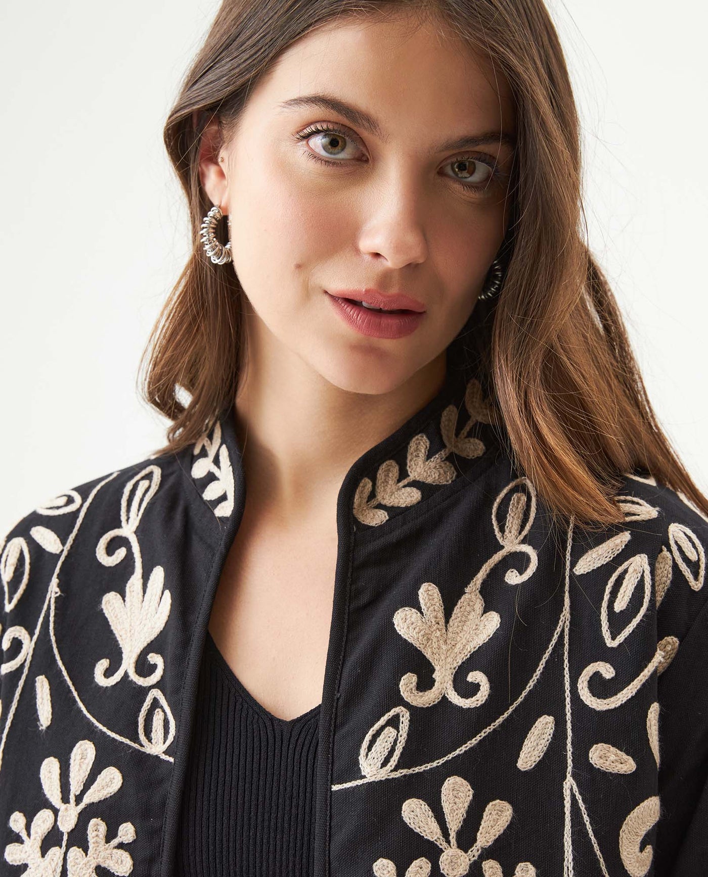 Embroidered Jacket for Women - Black 729G002 - 4