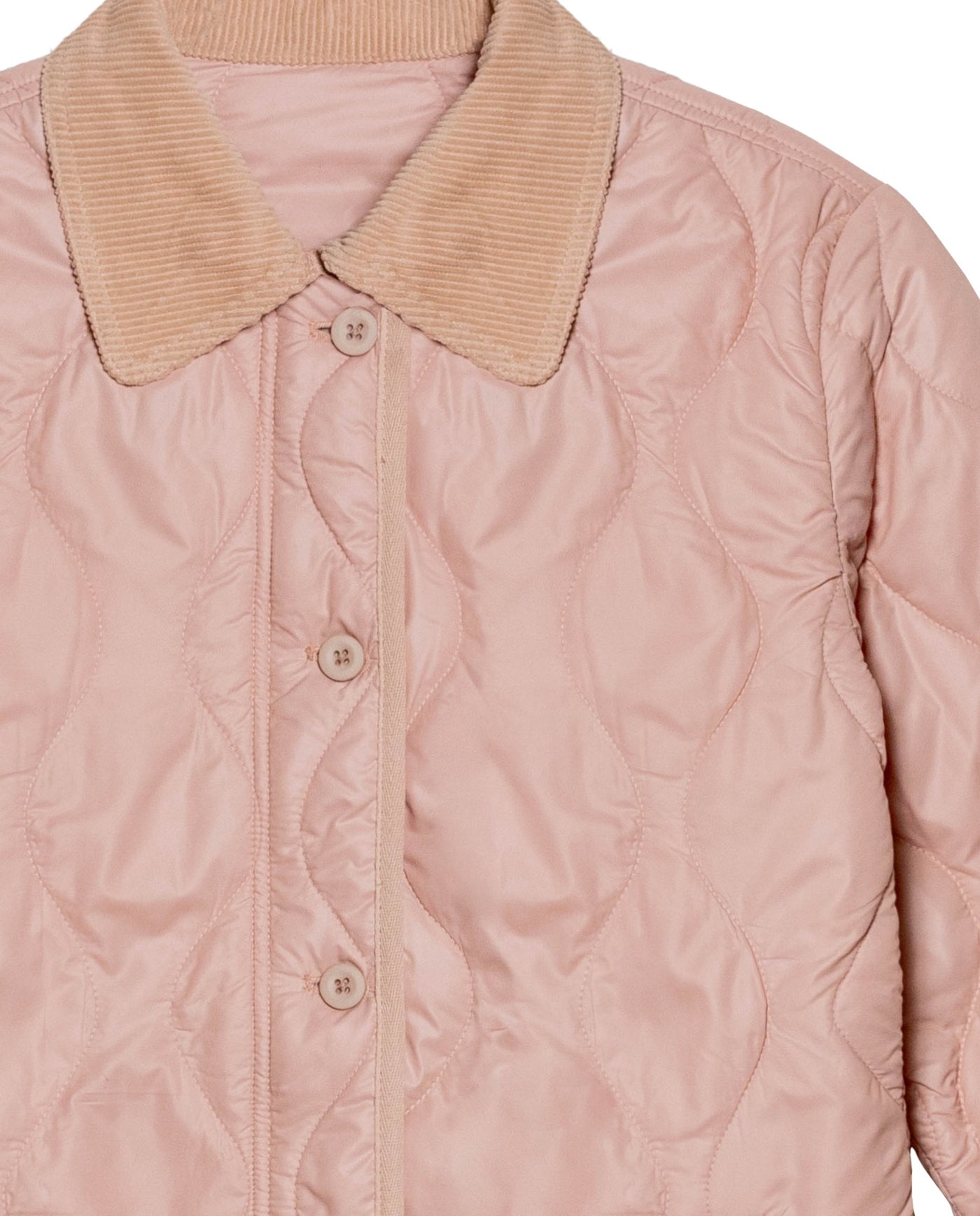 Women's Corduroy Collar Wave Quilted Jacket in Polyester, Radiant - 7