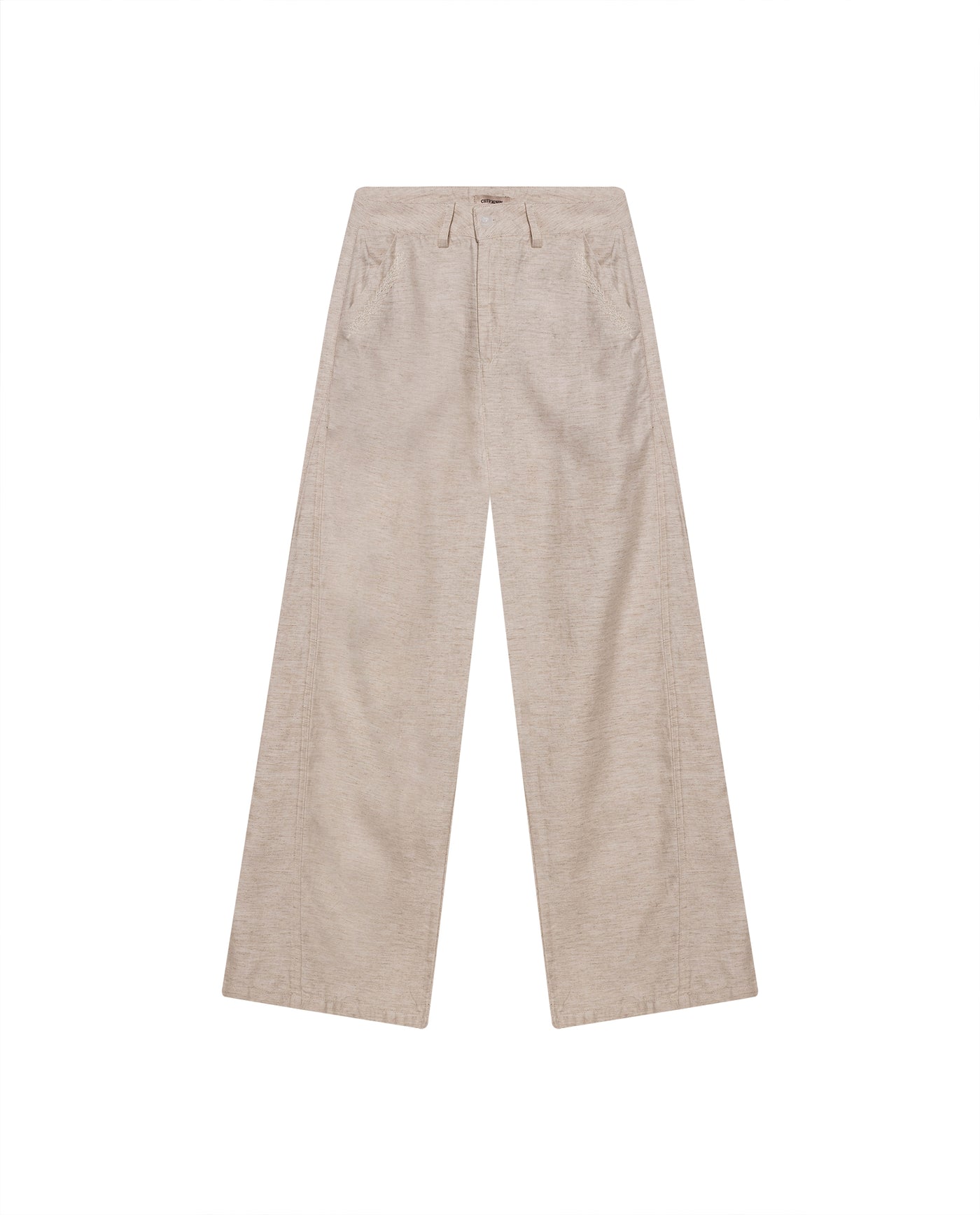 Womens Pants Wide Leg High Rise Cotton Viscose Linen Blend - Raw 63_731H004_CRU110701_3