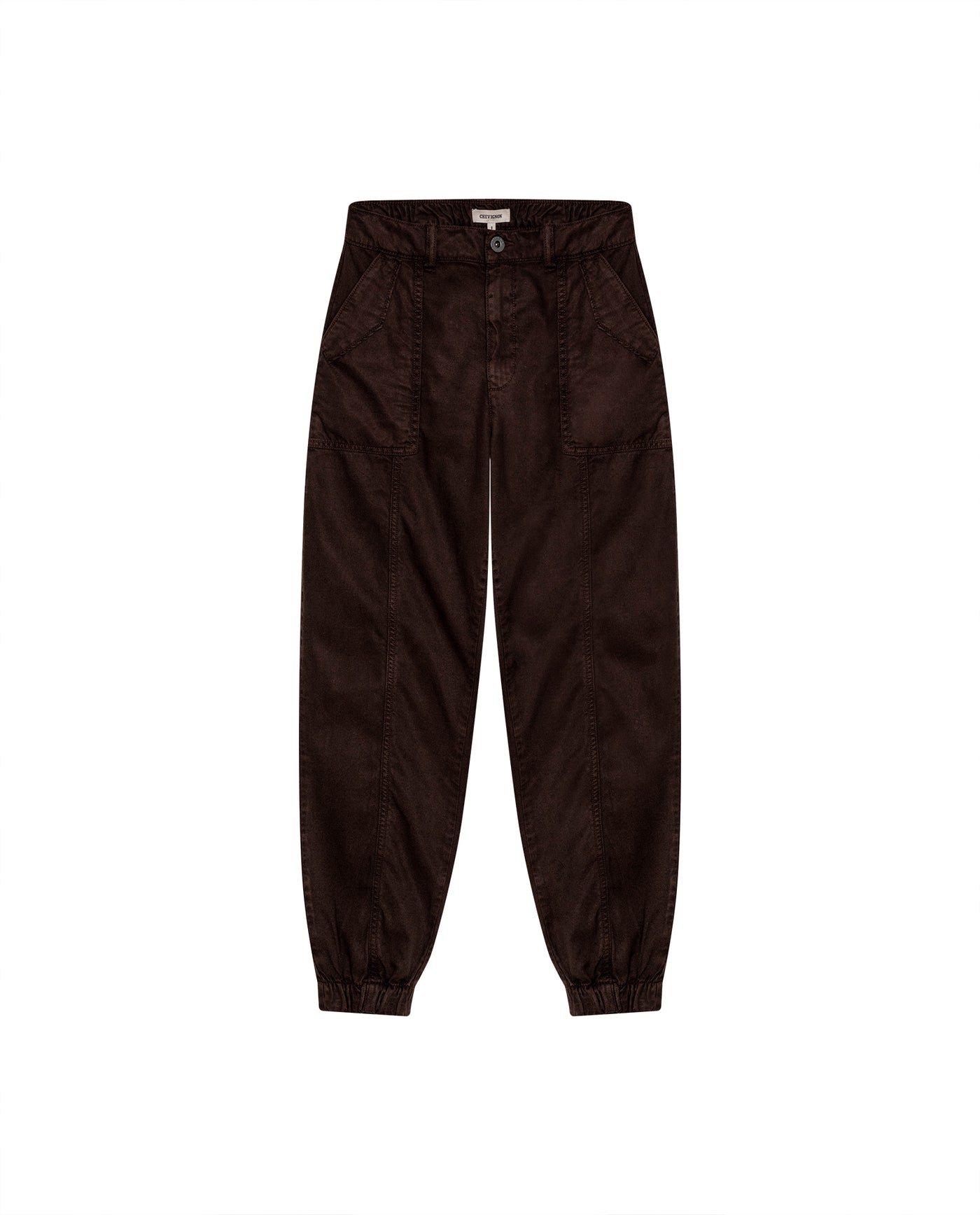 Womens Pants Jogger Silhouette High Rise Cotton Lyocell Denim Lightweight - Brown 63_731H009_CAF191016_3