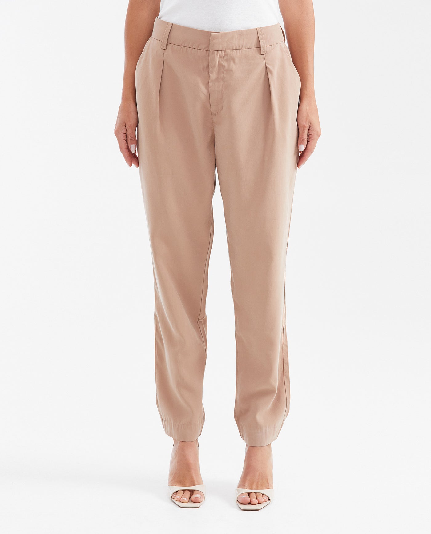 Women's High-Waisted Straight Leg Sartorial Pants in Rayon-Polyester - 1