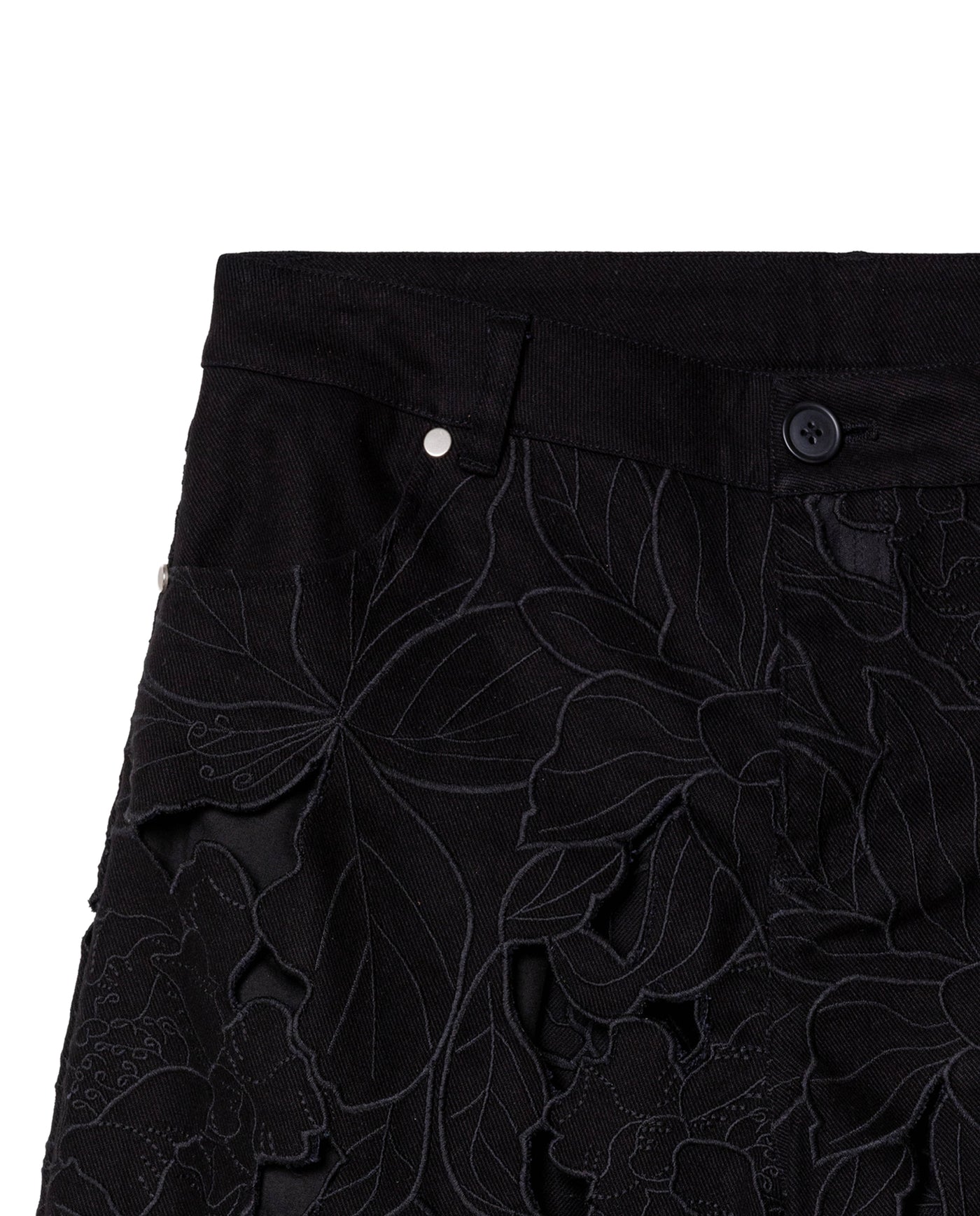 Womens Embroidered Barrel Fit Pants - Special Collection - Black 63_734H501_NEG194007_6