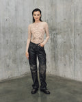 Womens Lambskin Leather Pants - Special Collection - Brown